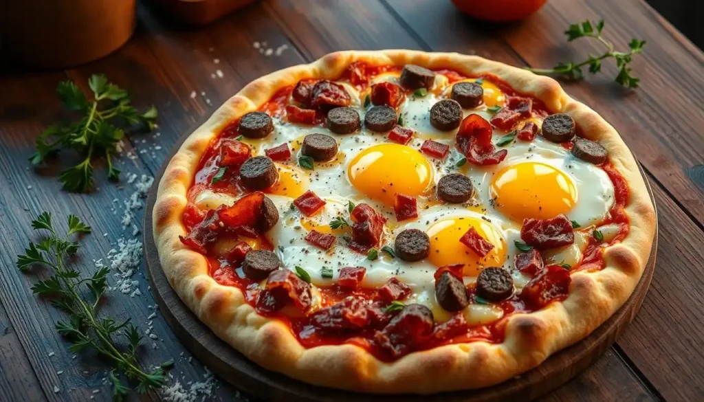 scrambled egg pizza